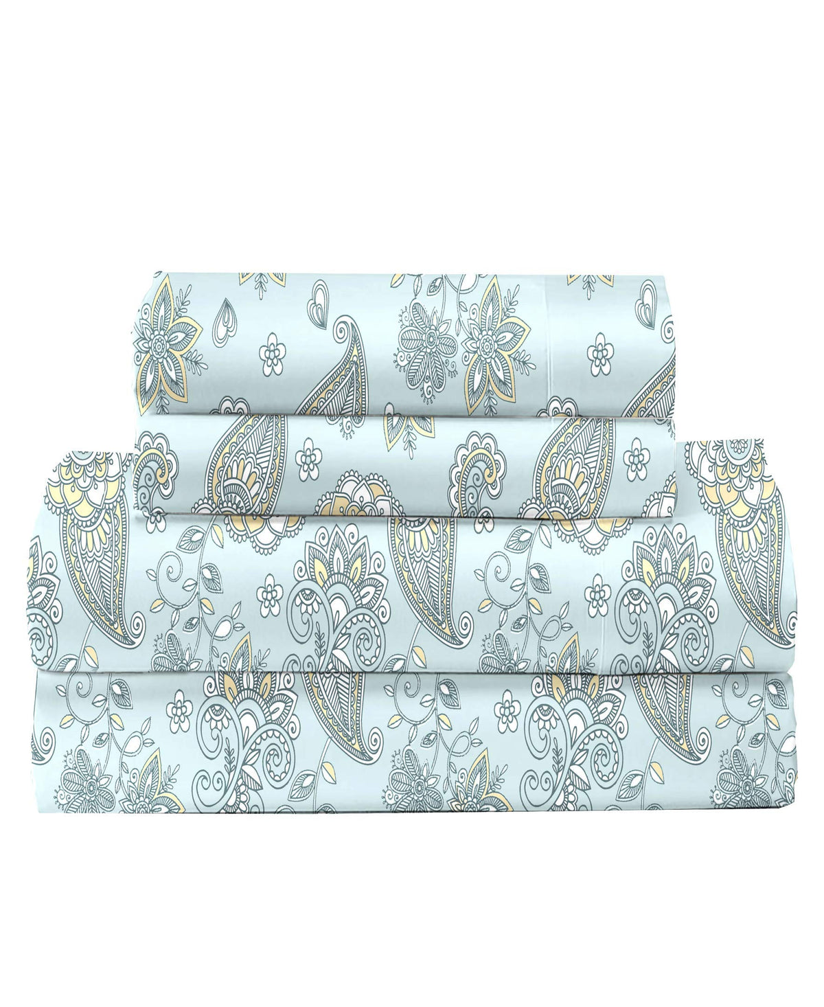 Feather & Stitch Softest 100% Cotton Sheets, 4 Pc Set, 300 Thread Count Percale Weave Bedding, 16 ' Deep Pocket, Cooling Sheets