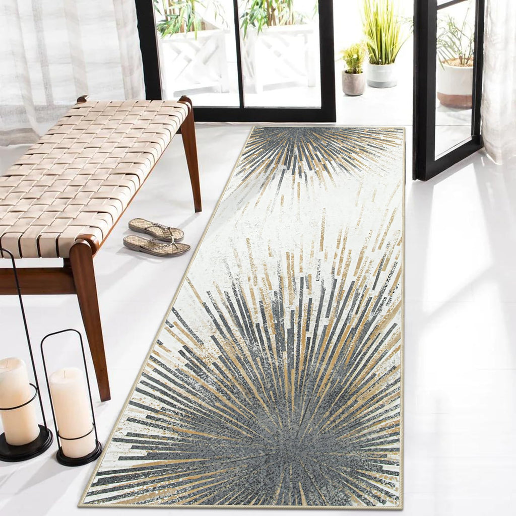 Lahome Modern Rug Runners for Hallways Non Slip - 2.5x8 Runner Rug Non Skid Washable Kitchen Runners Ultra-Thin Indroor Rugs for