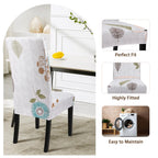 Searchi Printed Dining Room Chair Covers Set Of 4, Stretch Kitchen Chair Covers Washable Parsons Chair Slipcover Removable Dining Chair Protectors For Hotel,Ceremony(Autumn Leaves)