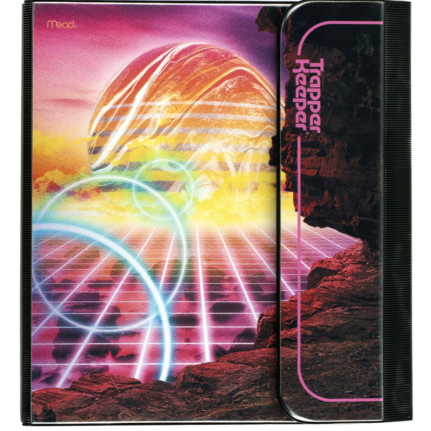 Trapper Keeper Binder, Retro Design, 1 Inch Binder Includes 2 Folders And Extra Pocket, Metal Rings And Spring Clip, Secure Stor