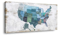 Map of The United States Wall Decor Map Canvas Wall Art for Wall Decoration Wood Background USA Canvas Prints for Bedroom Office
