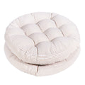 Tiita Striped Seat Cushion 2 Pack Beige Round Floor Pillows 22'X22' Chair Pad Cushions For Indoor/Outdoor Hanging Swing Chair