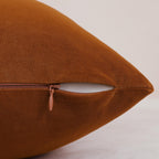 Jeneoo Set Of 2 Decorative Rust Throw Pillow Covers Soft Velvet Comfy Solid Couch Cushion Cover Decor (Dark Orange,18 X 18 Inche