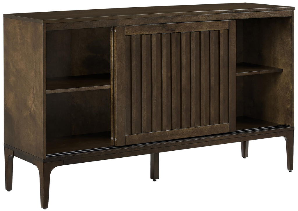 Crosley Furniture Asher Mid-Century Modern Sideboard Buffet Cabinet with Storage, Living Room Credenza, Dark Brown