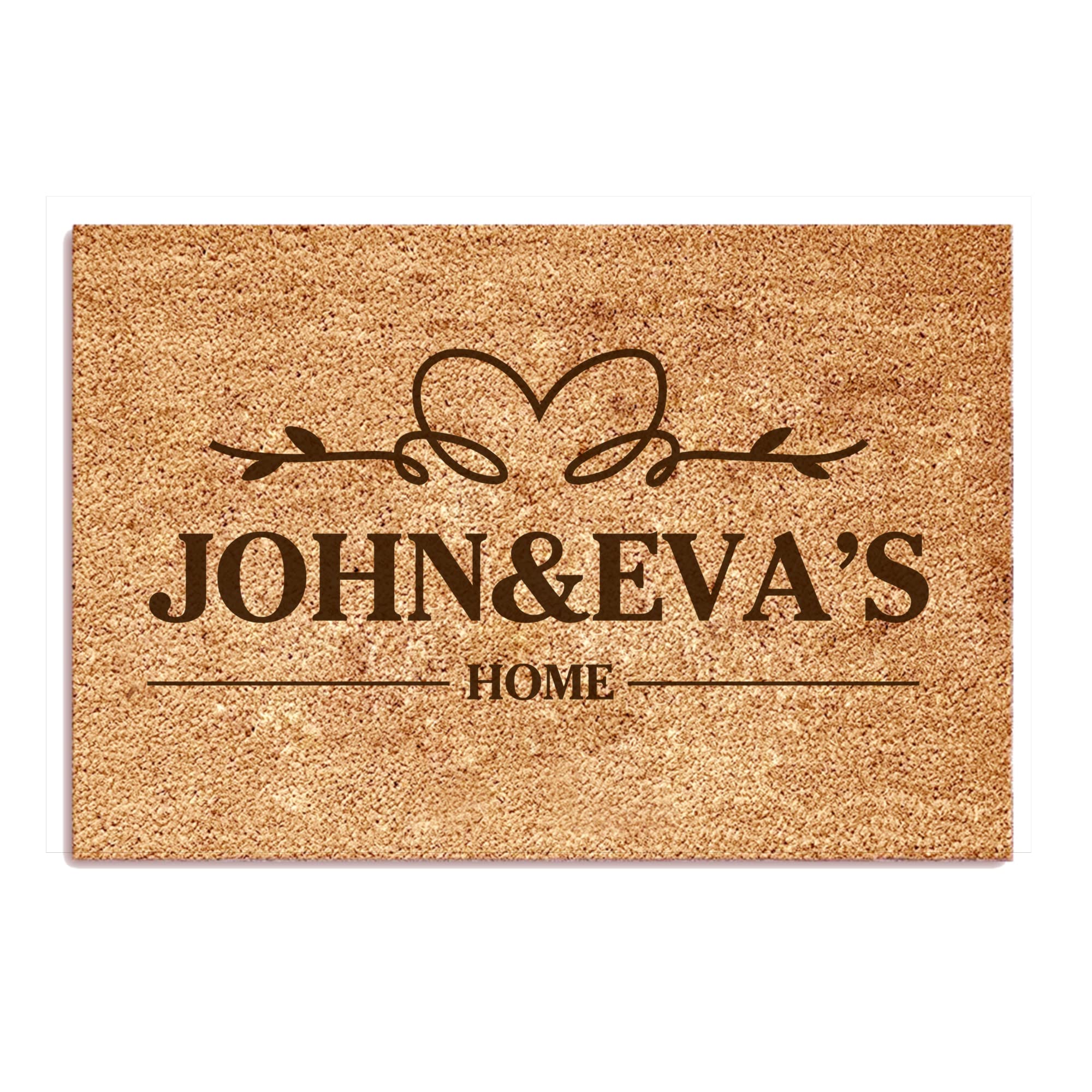 Edsg Personalized Door Mat Custom Floor Mats 400 X 600Mm Coir Indoor Door Mat With Any Text Gifts For Housewarming Christmas For