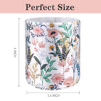 Waveyu Pen Holder For Women Girls, Aesthetic Desk Office Accessories, Cute Floral Makeup Brush Holder, Leather Multi-Functional
