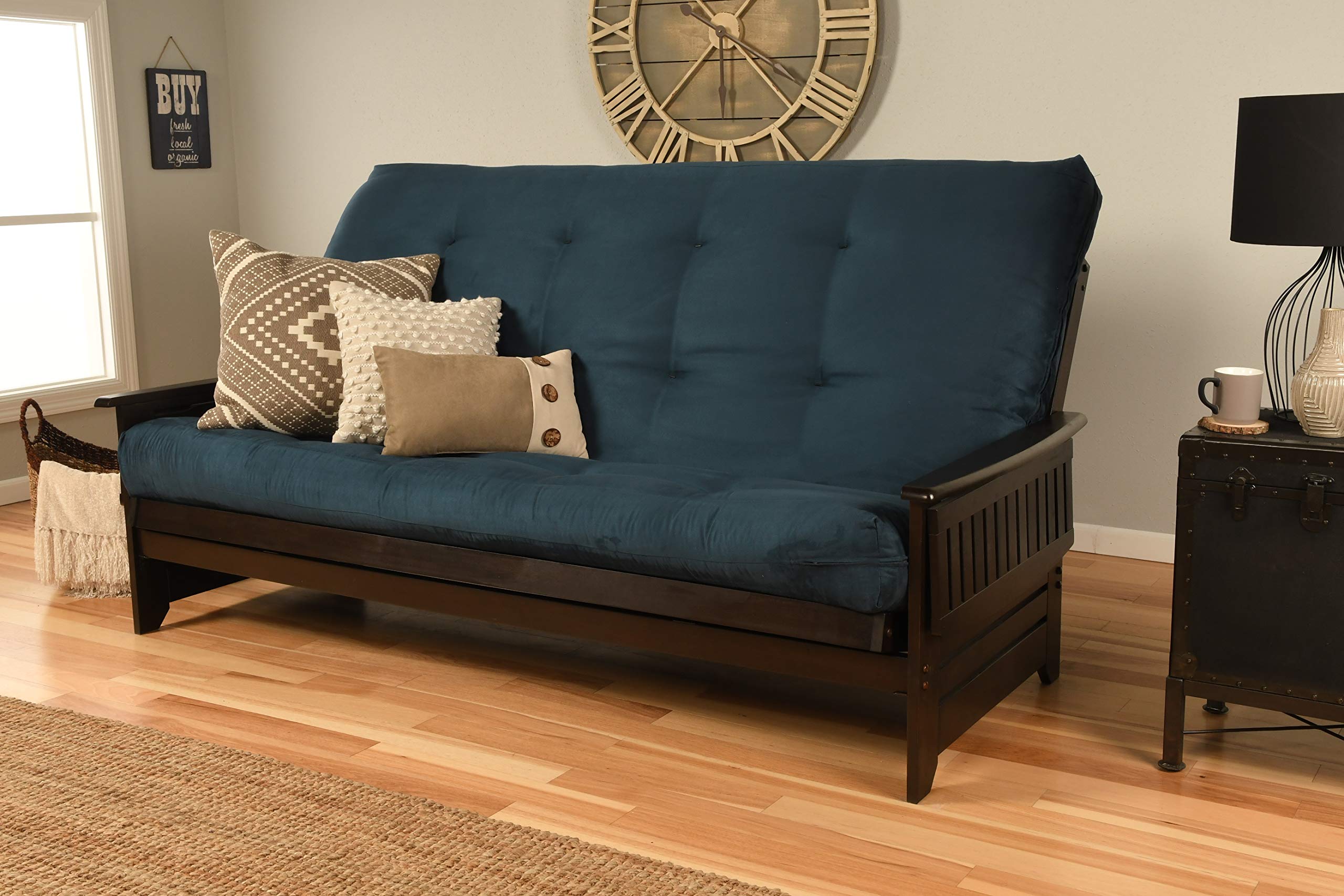 Kodiak Furniture Phoenix Futon With Suede Fabric Mattress In Butternut/Blue