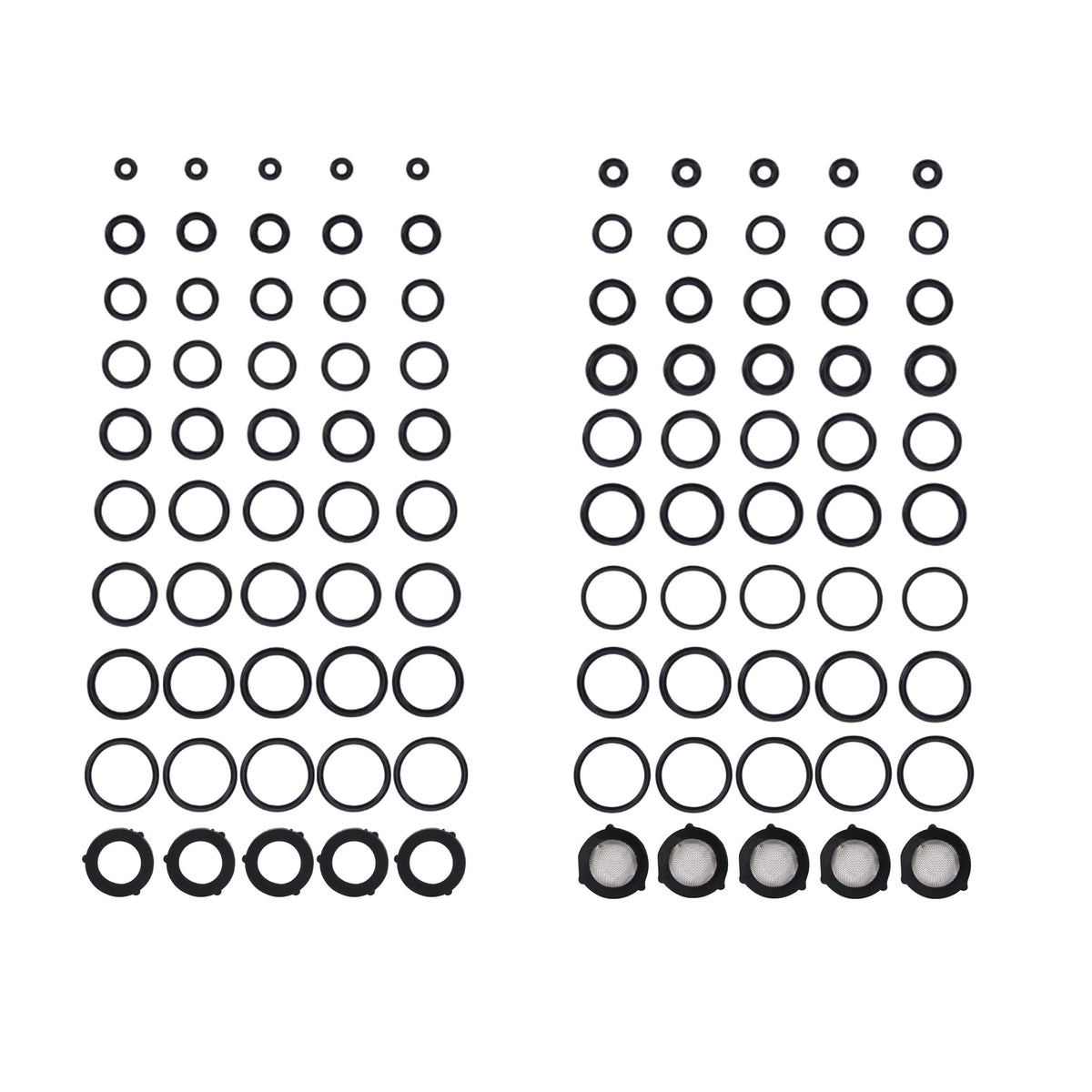Tool Daily Pressure Washer O Rings Kit For Pump, Hose, Gun, Wand, Coupler, Adapter, Nozzle, 18 Sizes, 100 Pieces