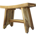 HomeRoots Contemporary Teak Outdoor Bench in Natural Finish