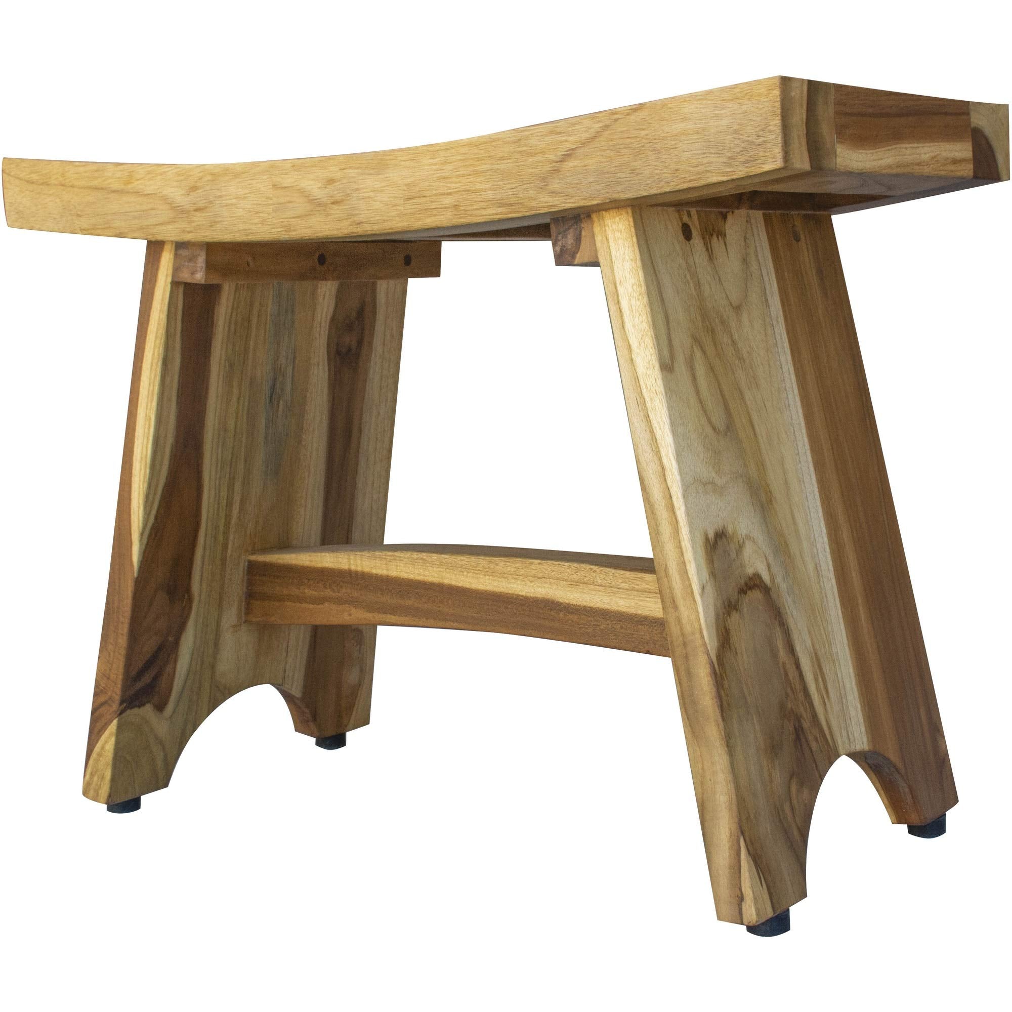 HomeRoots Contemporary Teak Outdoor Bench in Natural Finish