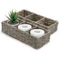 BROOKSTONE, [2 PACK SET] Wicker Storage Basket, Boho Organization and Storage Container, Decorative Shelf Bin, Over the Toilet P
