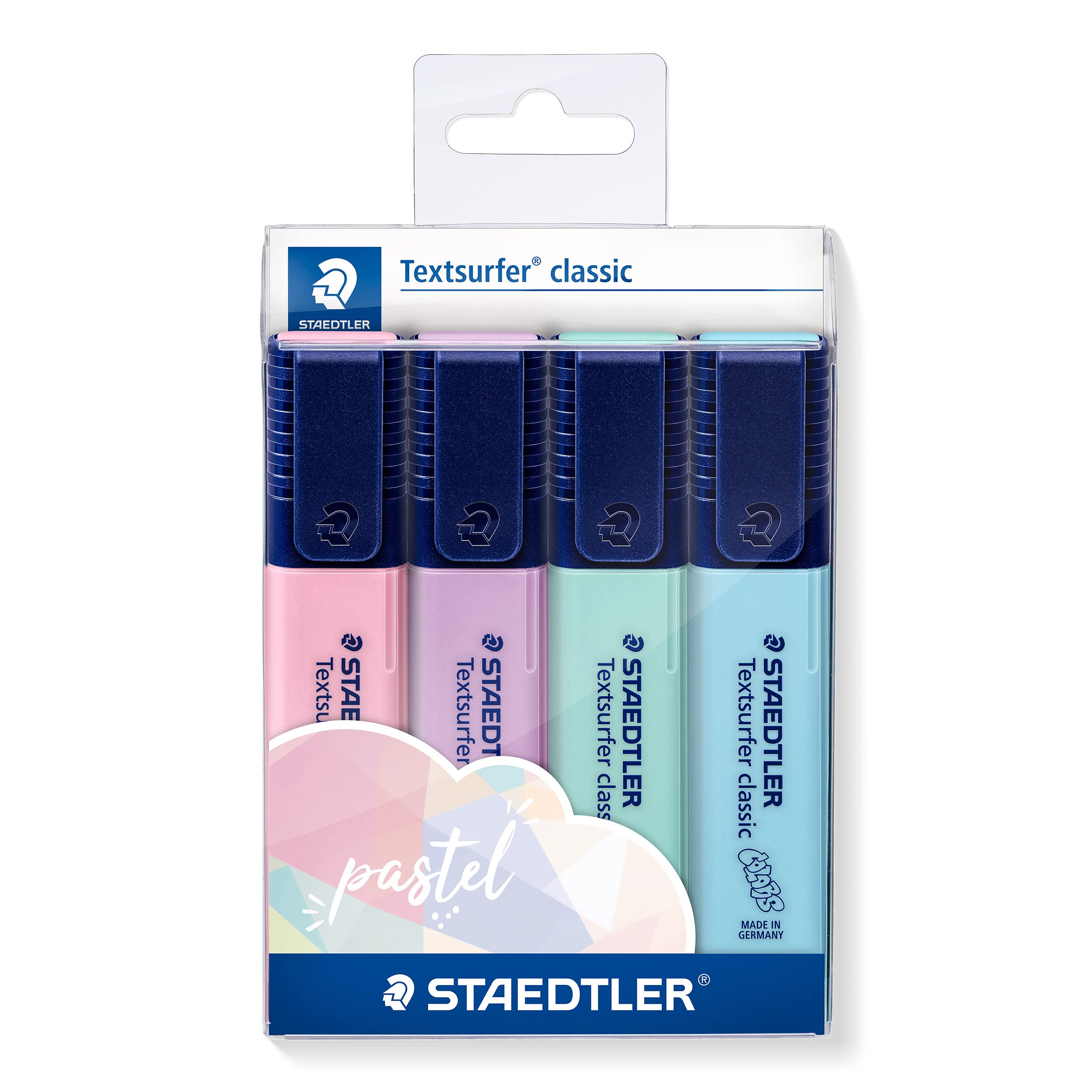 Staedtler 364 Cwp4Pa Textsurfer Highlighter Classic, Pastel Colours - Pack Of 4
