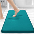 Smiry Memory Foam Bath Mat 30 x 20, Extra Soft Absorbent Bathroom Rugs Non Slip Bath Rug Runner for Shower Bathroom Floors, Teal