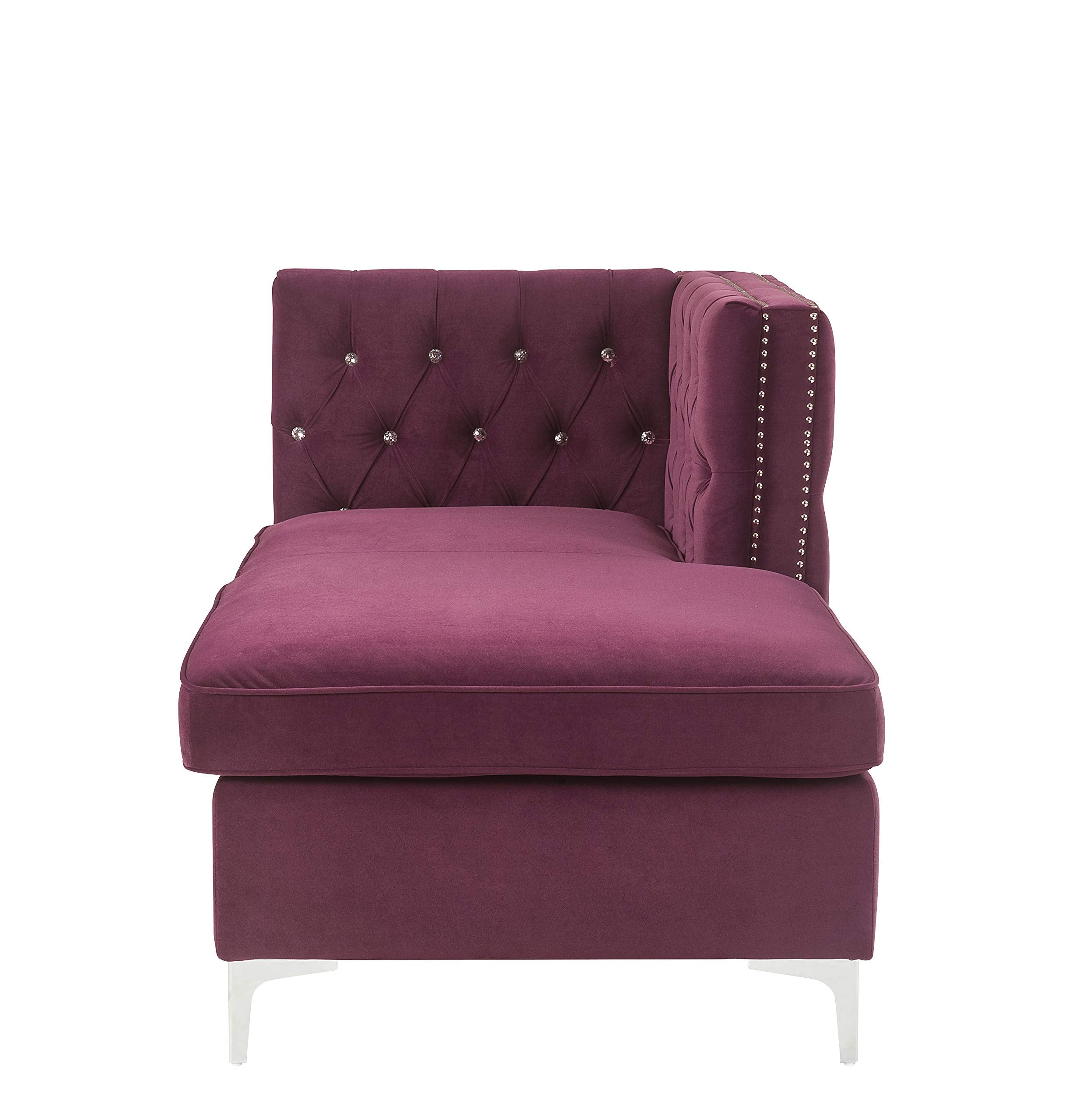 Acme Furniture Jaszira Modular - Chaise in Burgundy Velvet