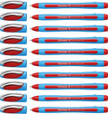 Schneider Slider Memo Xb (Extra Broad) Ballpoint Pen, 1.4 Mm, Light Blue Barrel, Red Ink, Box Of 10 Pens (150202)