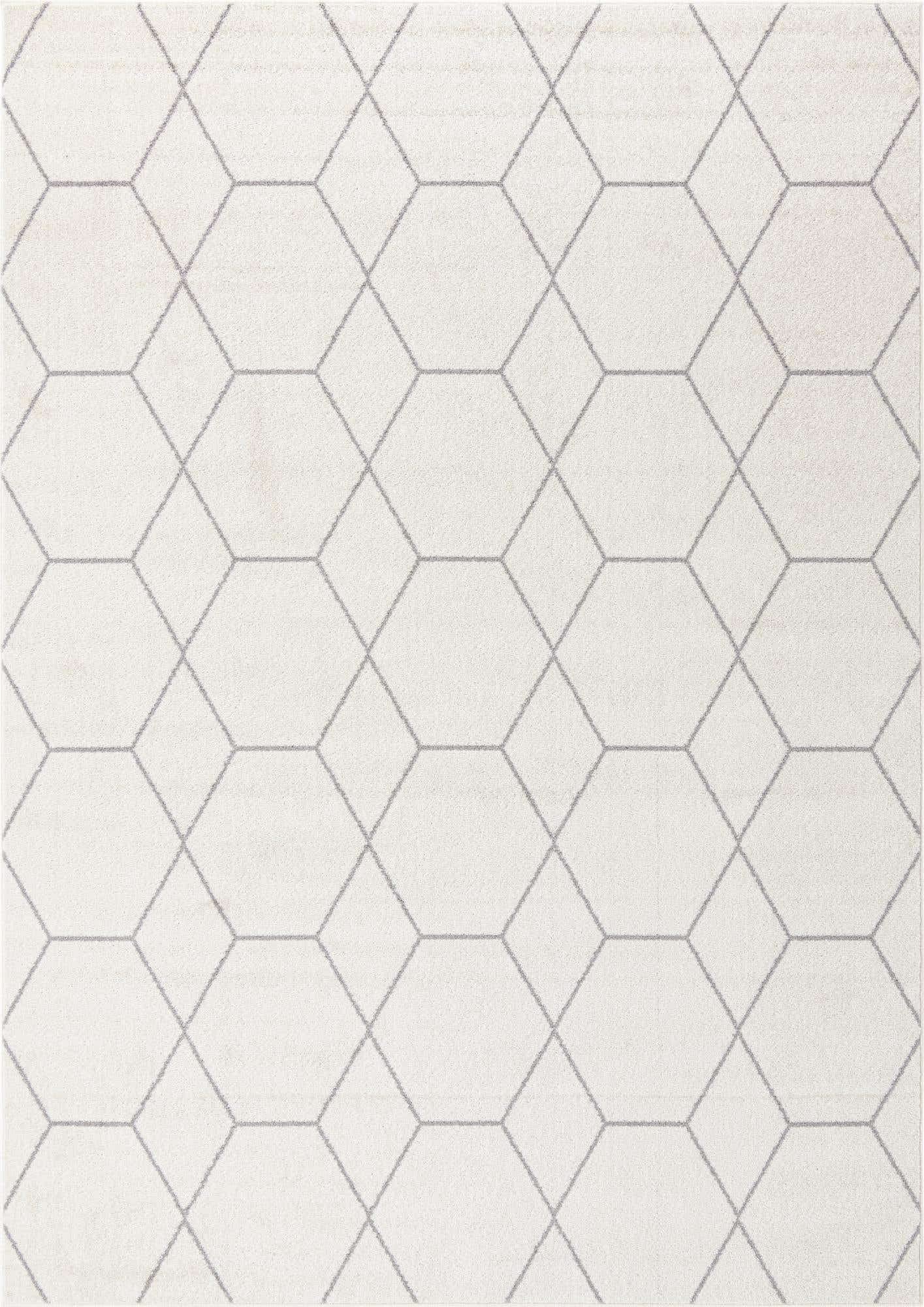 Unique Loom Trellis Frieze Collection Area Rug - Geometric (8 x 11, Ivory/ Gray)
