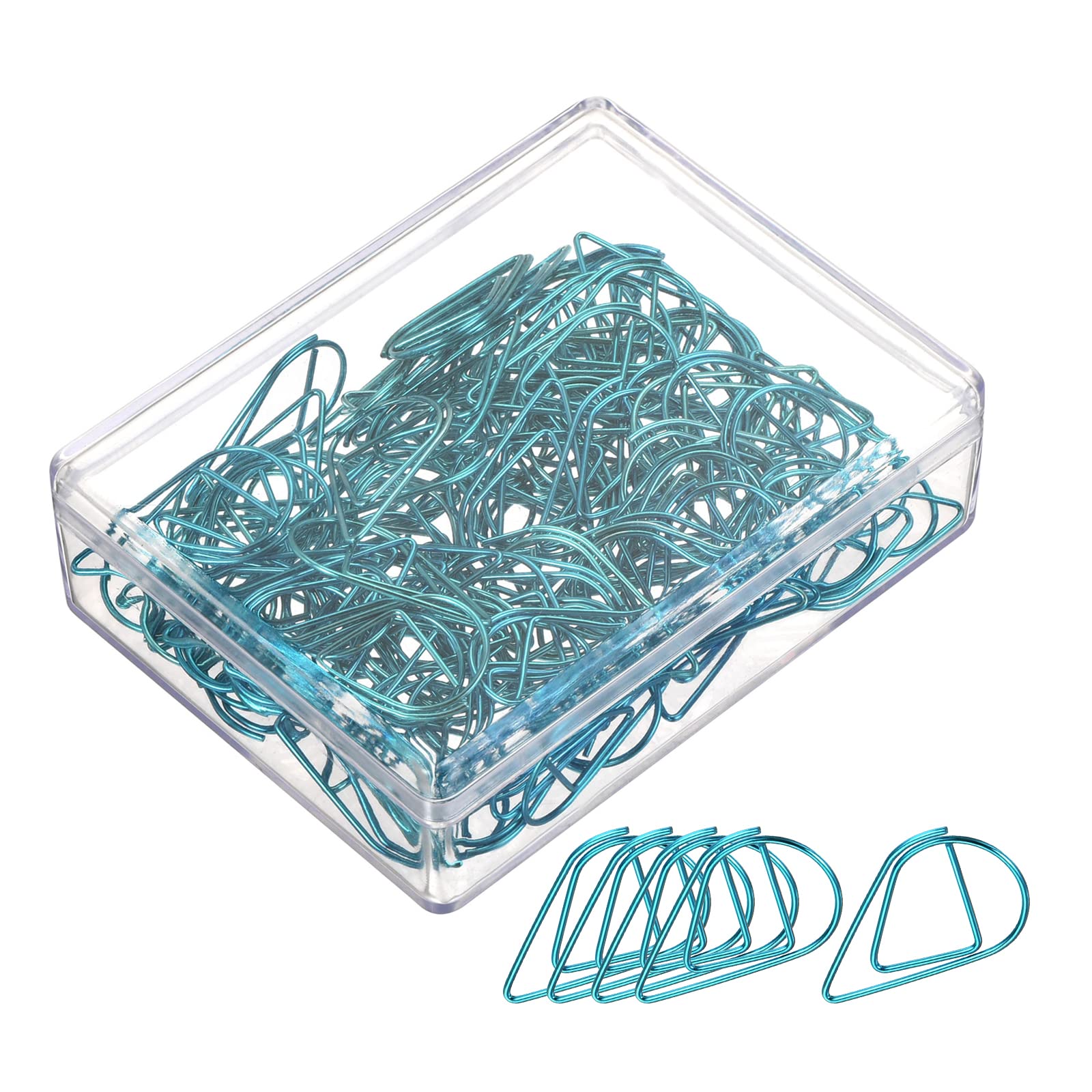 Yokive 100 Pcs Paper Clips, Drop-Shaped | Keep Desk Neat, Great For Art, Home, Daily Use (Blue, 1-Inch)
