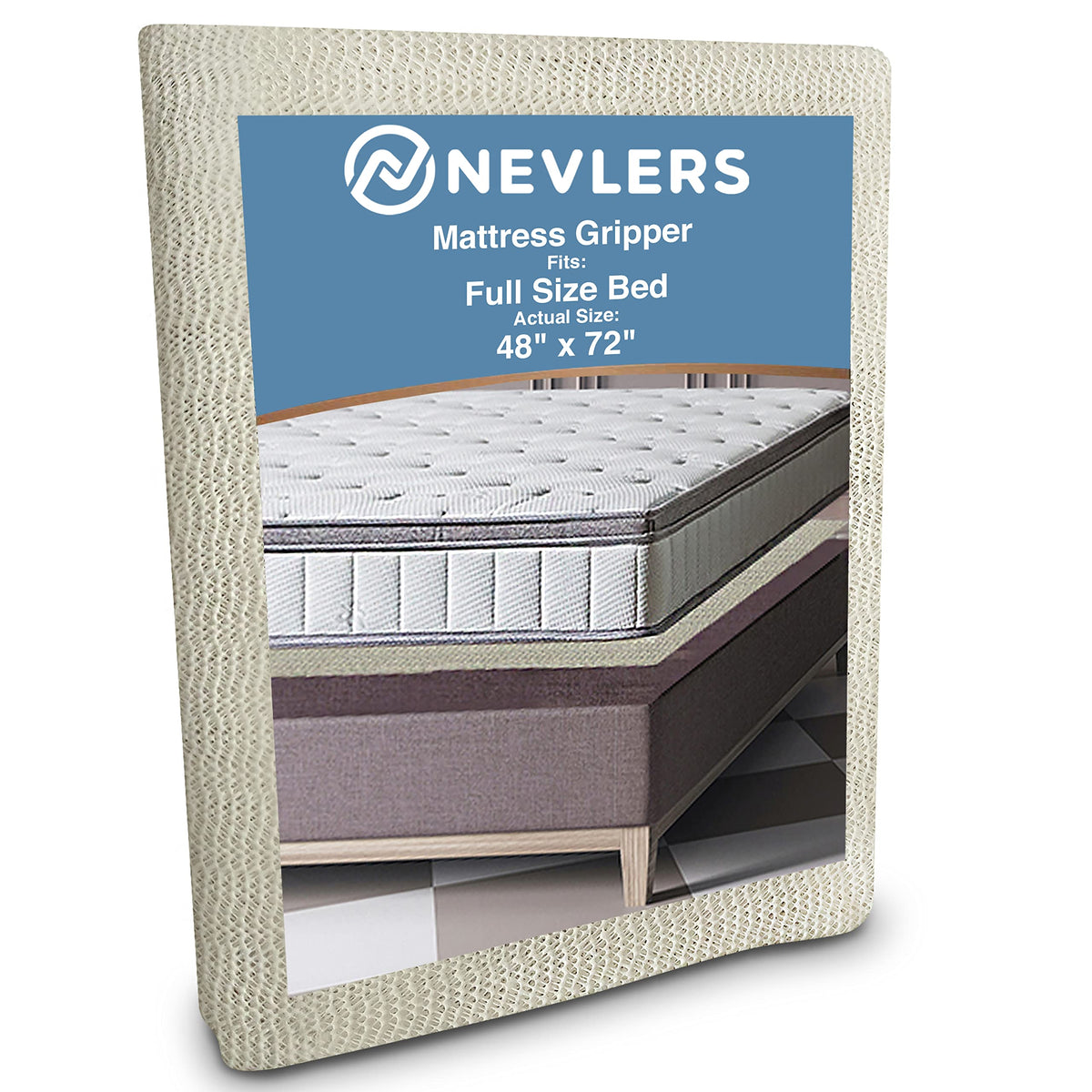 Nevlers Full Size 48'' x 72'' Slip Resistant Mattress Pad | Prevents Mattress & Topper from Slipping & Sliding | Strong & Durabl