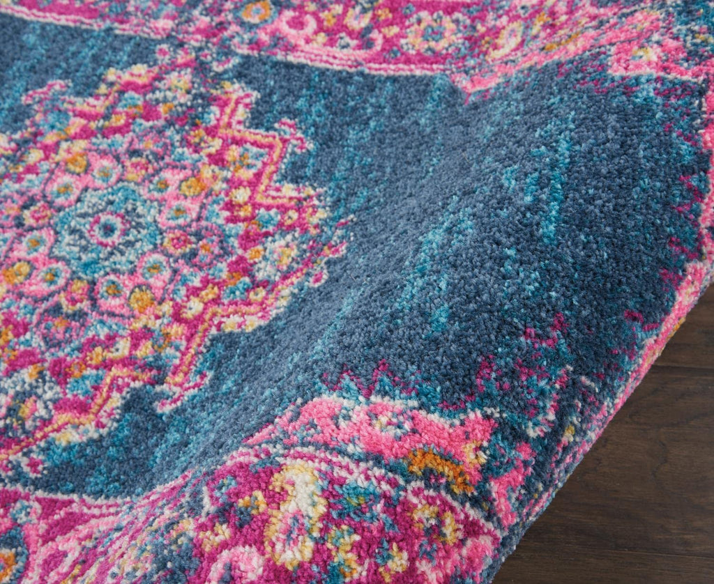 Nourison Passion Blue 1'10' X 6' Area Rug, Boho, Traditional, Easy Cleaning, Non Shedding, Bed Room, Living Room, Hallway, (6' Runner)