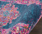 Nourison Passion Blue 1'10' X 6' Area Rug, Boho, Traditional, Easy Cleaning, Non Shedding, Bed Room, Living Room, Hallway, (6' Runner)