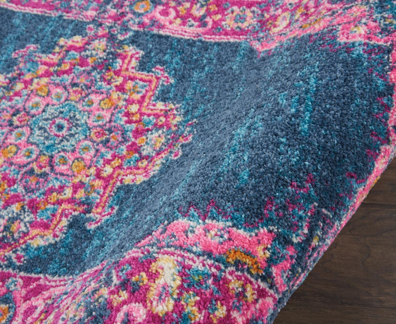 Nourison Passion Blue 1'10' X 6' Area Rug, Boho, Traditional, Easy Cleaning, Non Shedding, Bed Room, Living Room, Hallway, (6' Runner)