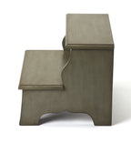 HomeRoots Gray MDF, Acacia Wood Solids Handcrafted Silver Satin Step Stool
