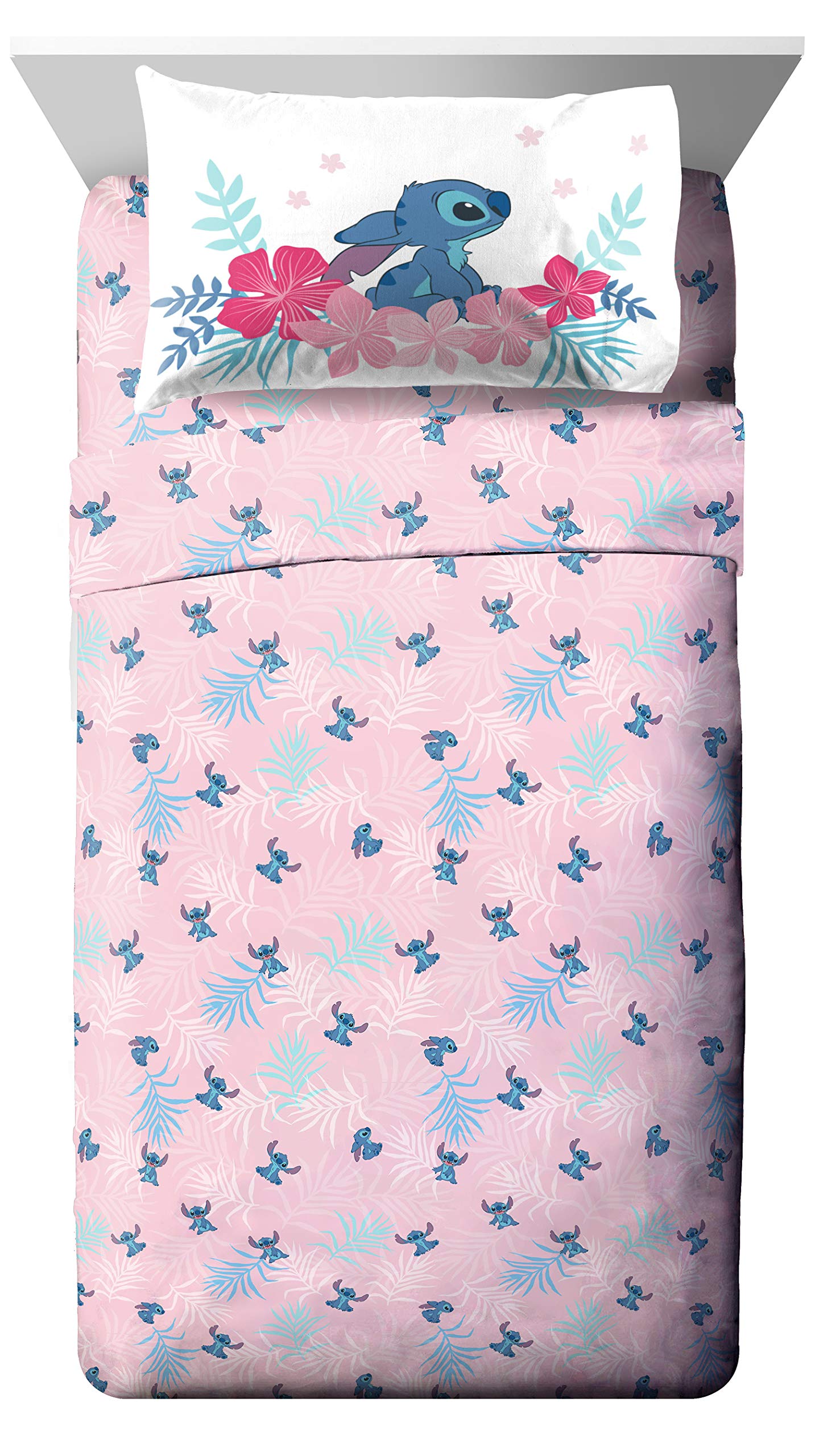 Jay Franco Disney Lilo & Stitch Paradise Dream Full Sheet Set - 4 Piece Set Super Soft And Cozy Kids Bedding - Fade Resistant Mi