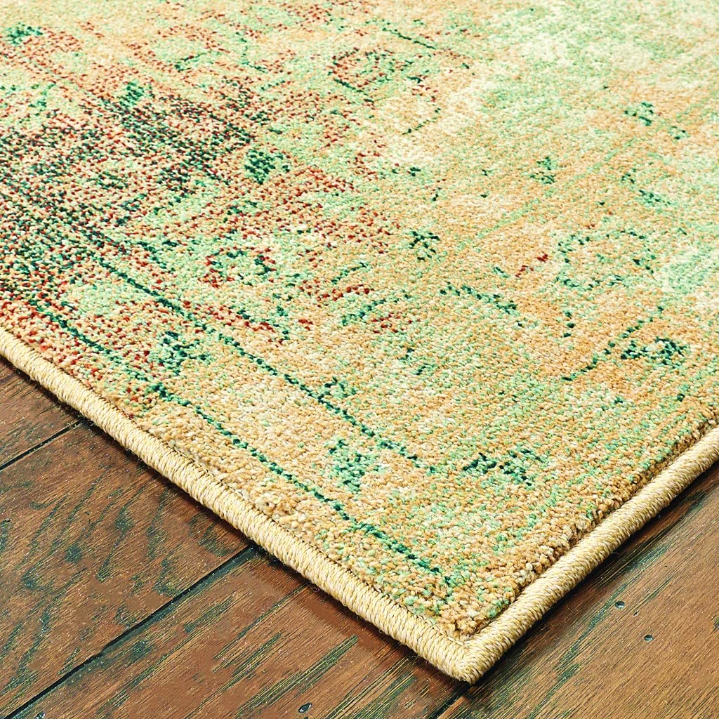HomeRoots Rust Polypropylene 8’ x 11’ Brown and Gold Medallion Indoor Area Rug