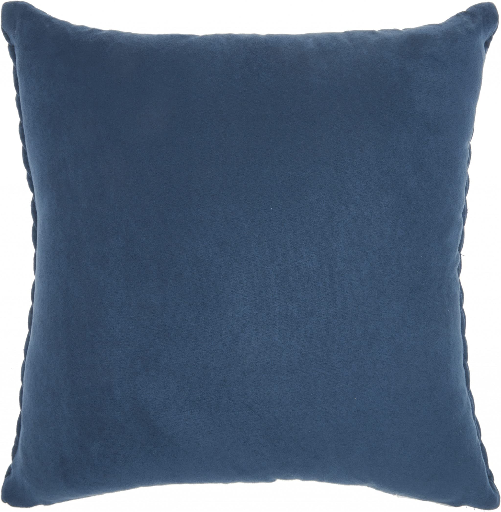 HomeRoots 100% Polyester Blue Chunky Braid Throw Pillow