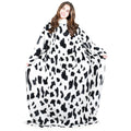 Tirrinia Cow Print Sherpa Wearable Blanket For Adult Women And Men, Super Soft Comfy Warm Plush Throw With Sleeves Tv Blanket Wr