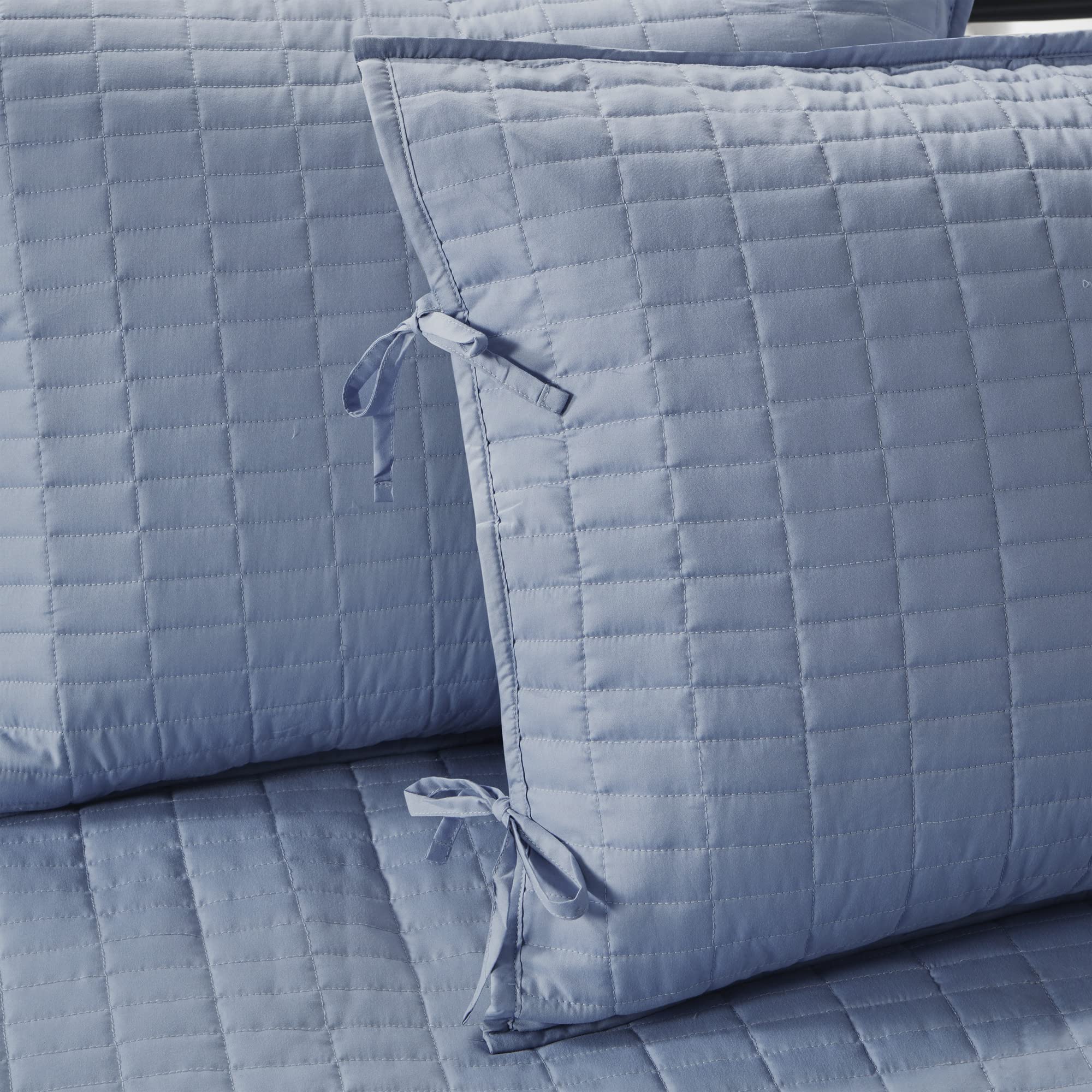 Comfort Spaces Daybed Cover- Luxe Double Sided -Quilting, All Season Cozy Bedding With Bedskirt, Matching Shams, 75'X39' Blue 5