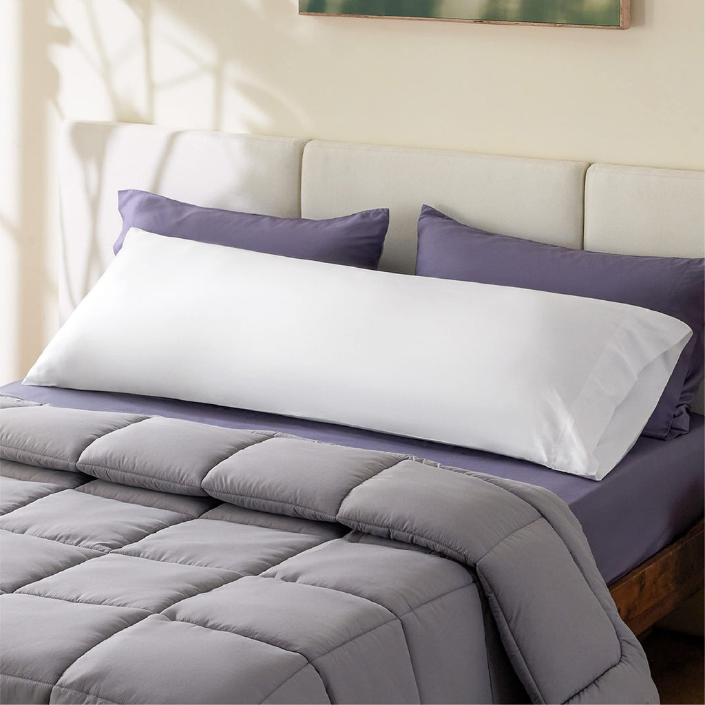 Bedsure Body Pillow Cover - White Long Cooling Pillow Cases, 100% Rayon Derived From Bamboo, Soft & Breathable Body Pillowcase With Envelope Closure, Gifts For Women Or Men, 1 Pack, 20X54 Inches