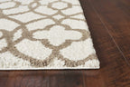 HomeRoots Decor 3'3' x 5'3' Microfiber Ivory/Beige Area Rug