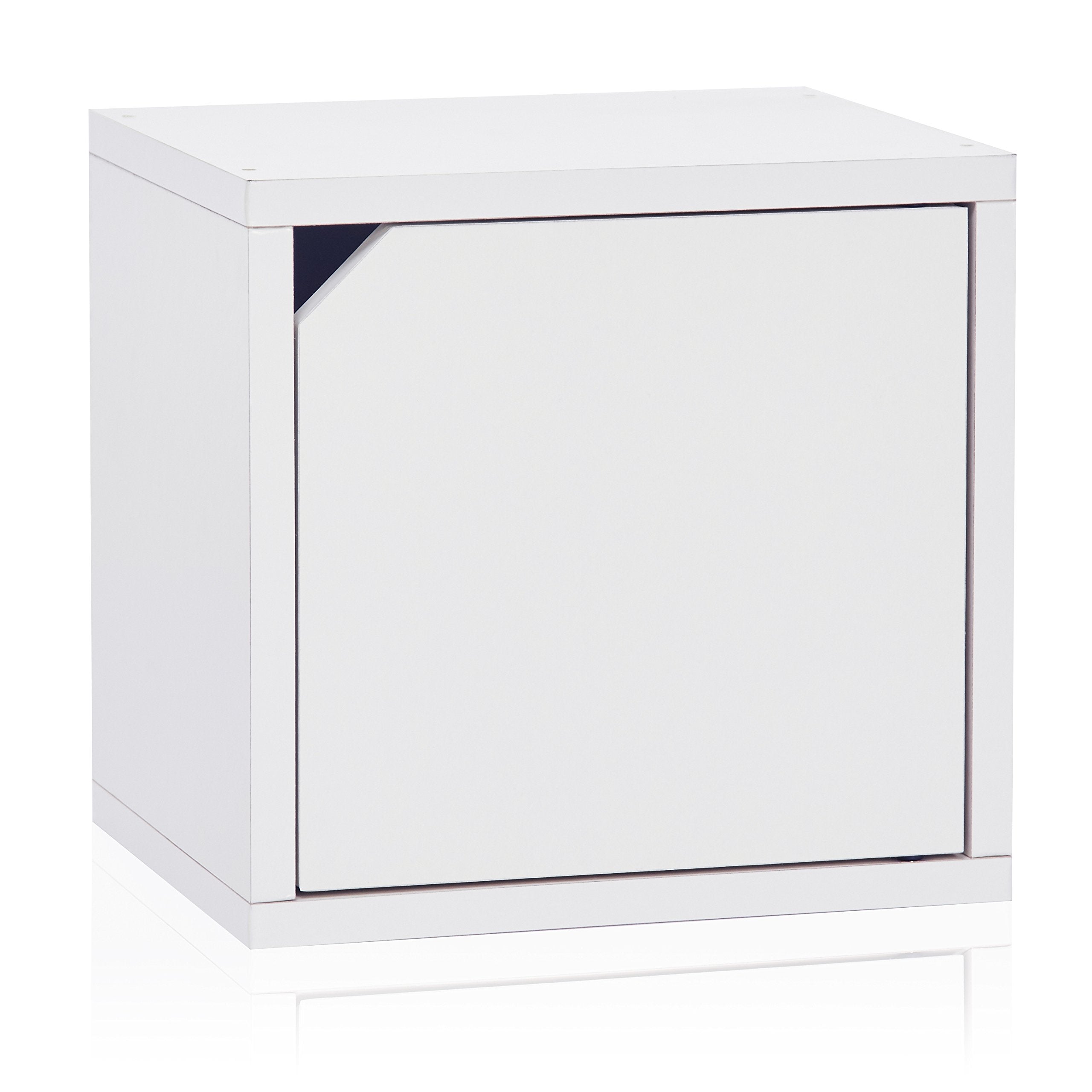 Way Basics Closet Organizer and Storage - Modular Connect Door Cube (Tool-free Assembly),11.2''D x 11.2''W x 12.6''H, White