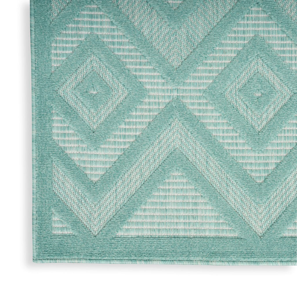 Nourison Versatile Indoor/Outdoor Aqua/Teal 7' X 10' Area Rug, Easy Cleaning, Non Shedding, Bed Room, Living Room, Dining Room, Deck, Backyard, Patio, High Traffic Area (7X10)