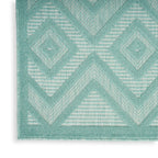 Nourison Versatile Indoor/Outdoor Aqua/Teal 7' X 10' Area Rug, Easy Cleaning, Non Shedding, Bed Room, Living Room, Dining Room, Deck, Backyard, Patio, High Traffic Area (7X10)