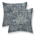 Sunshineyan Navy Blue Boho Pillow Covers 24X24 Set Of 2, Carpet Pattern Outdoor Decorative Throw Pillows Ethnic Rustic Farmhouse