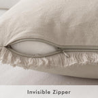 Miulee Pillow Covers Boho Farmhouse 24X24 Set Of 2 Decorative Neutral Couch Pillow Covers With Fringe Chic Cotton Throw Pillows Home Decor Accents For Cushion Sof Bed Living Room