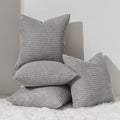 Topfinel Pillow Covers 22X22 Inch Set Of 4 Decorative Lightgrey Soft Corduroy Boho Striped Throw Pillow Covers Patchwork Cushion