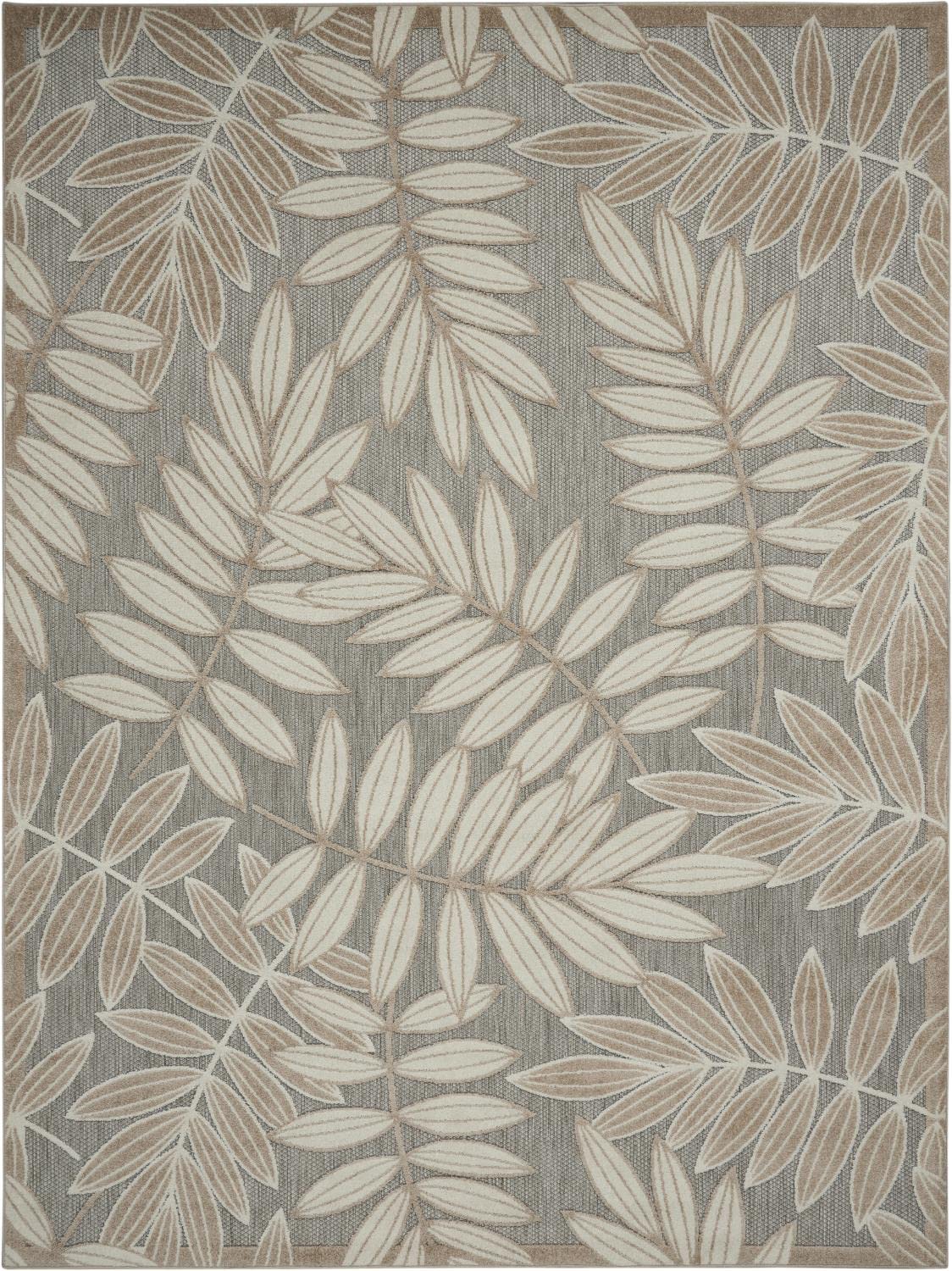 Nourison Aloha Indoor/Outdoor Natural 9'6' X 13' Area Rug, Easy Cleaning, Non Shedding, Bed Room, Living Room, Dining Room, Bac