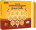 BRUBAKER 100% Beeswax Tree Candles - Pack of 20 - Honey Colored - 3 x  Inches (9.5 x 1.27cm) - Made in Europe - Pyramids, Carous