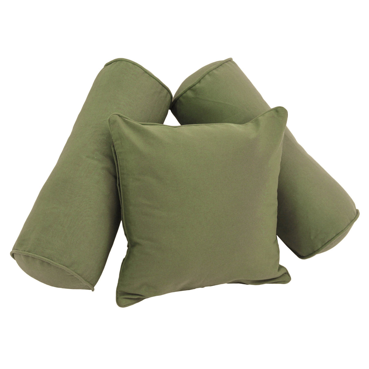 Blazing Needles Corded Twill Throw Pillow Set, Sage 3 Count