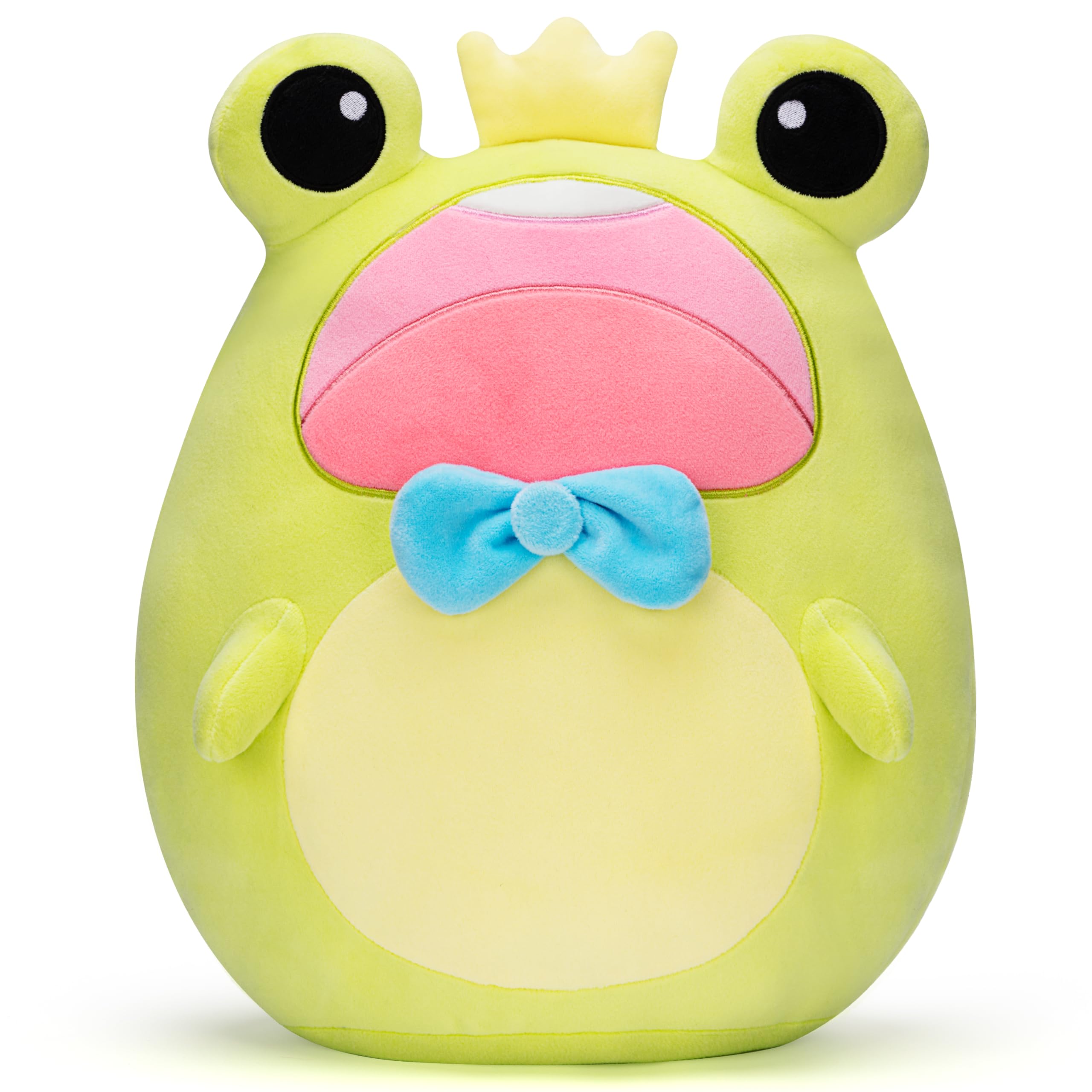Playnics Original 13.5-Inch Large Frog Plush Pillow Stuffed Animal Toy,Big Size Cute Soft Toys Fat Kawaii Pillows Cuddle Plushie