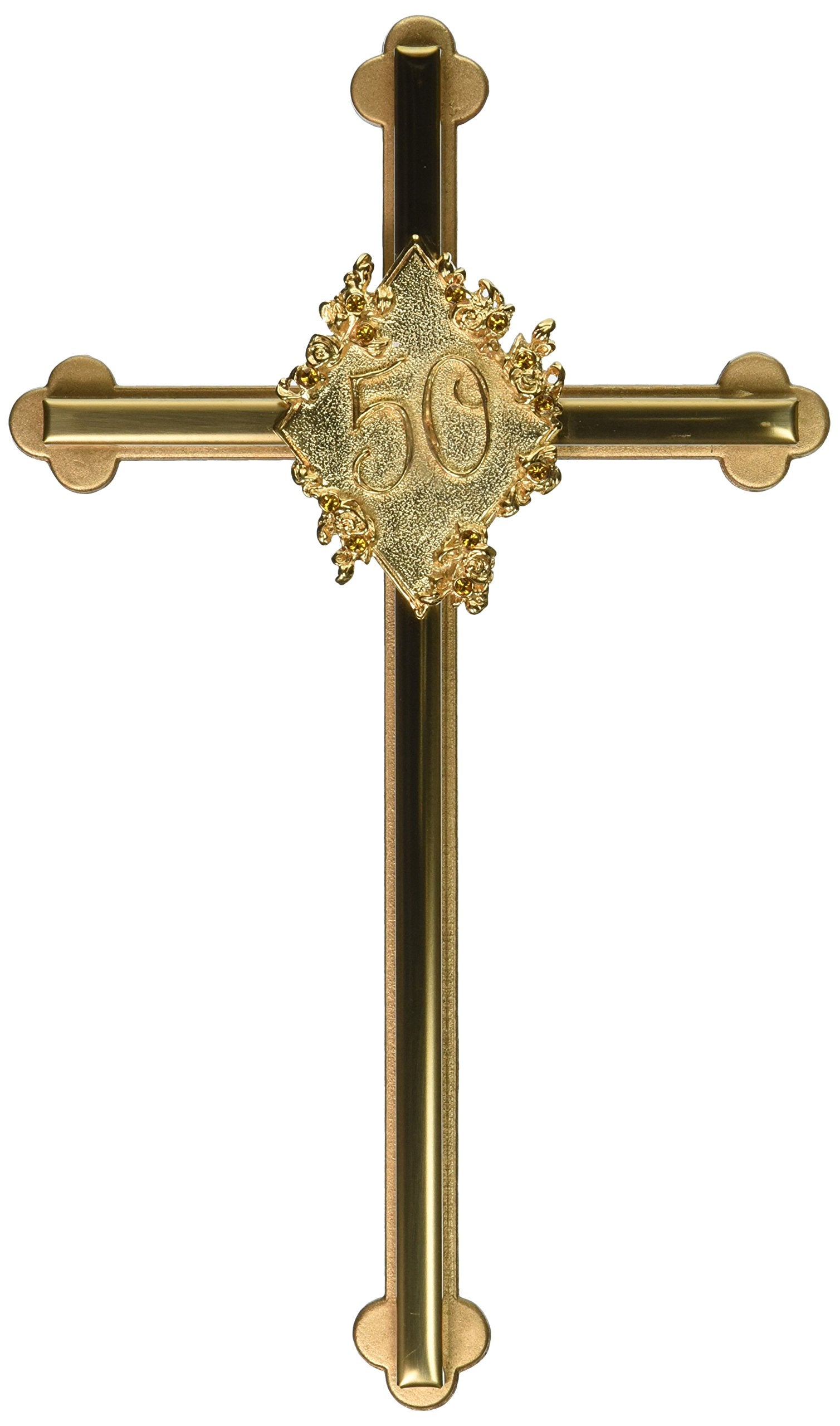 Cathedral Art Wall Cross, for Parents, Grandparents, 8-Inches, Gold Plated, by Abbey & CA Gift