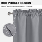 Dwcn Valance Curtains For Living Room, Kitchen Valance Solid Short Topper - Rod Pocket Basement Window Curtains -1 Panel, 42 X 1