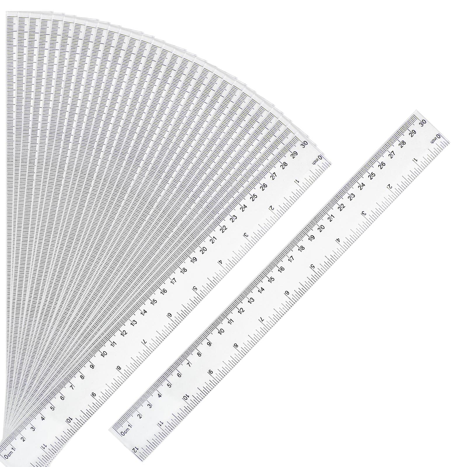 30 Packs Clear Plastic Ruler 12 Inch With Centimeter And Millimeter, Metric Rulers Bulk For Kids Classroom School Office
