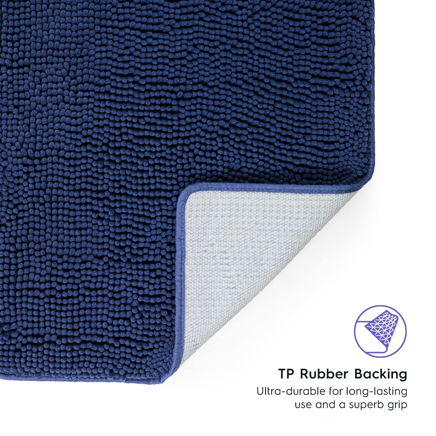 Tafts Bathroom Rugs, Extra-Thick Memory Foam Bath Mat, Ultra-Soft Chenille Microfiber, Highly Absorbent, Machine Washable, Shagg