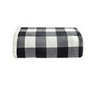 Eddie Bauer - Throw Blanket, Reversible Sherpa Flannel Bedding, Buffalo Plaid Cozy Home Decor (Cabin Plaid Black, Throw)