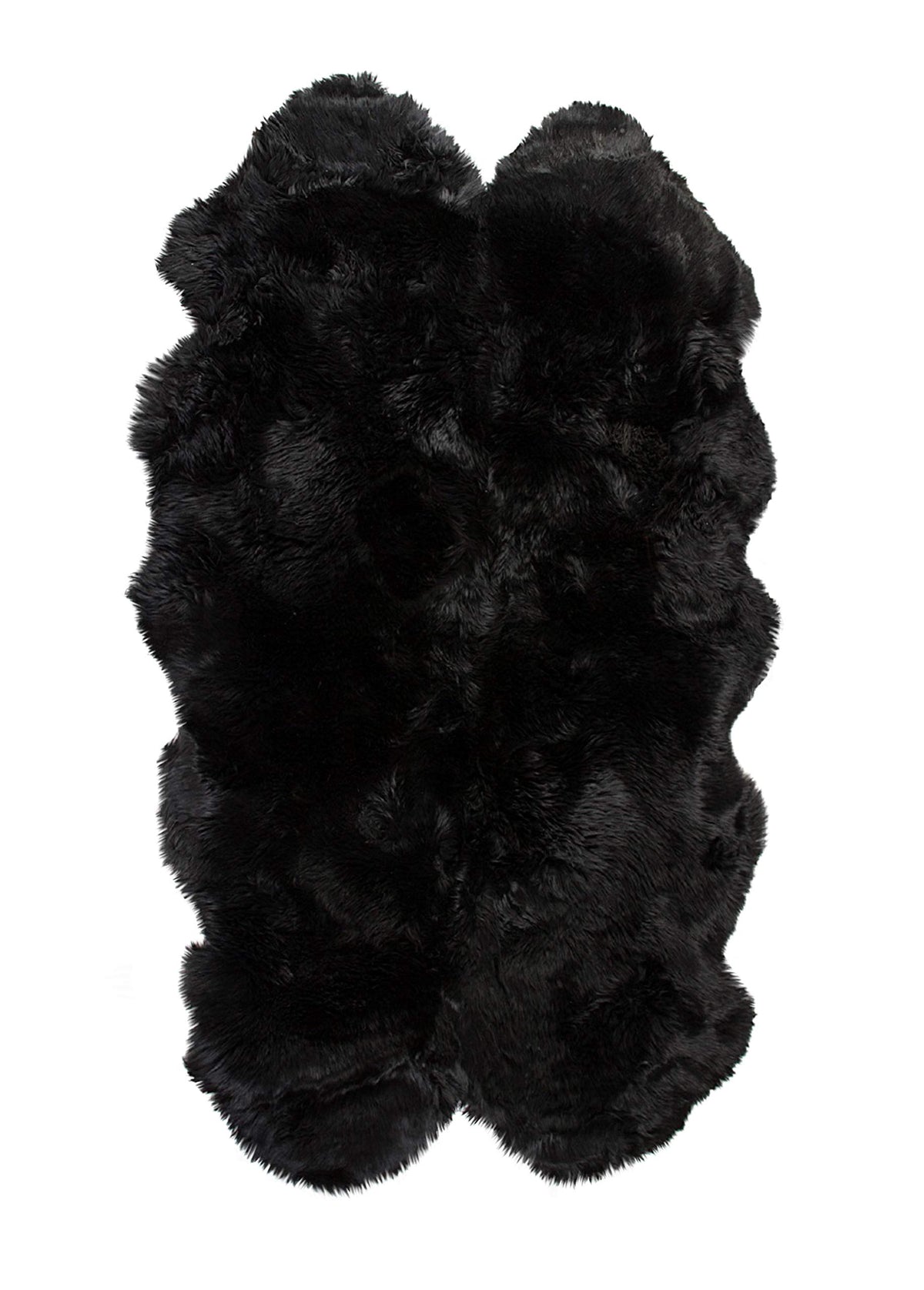 HomeRoots New Zealand Sheepskin, Microsuede 4' X 6' X 2' Black Quattro Sheepskin Area Rug