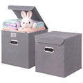 ShellKingdom Storage Bins, Fabric Storage Cube with Lid and Metal Handle